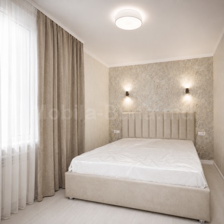 Pat tapițat bej premium pentru saltea 160x200 cm